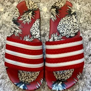 Rare Adidas pineapple slides. Good used condition size 6.